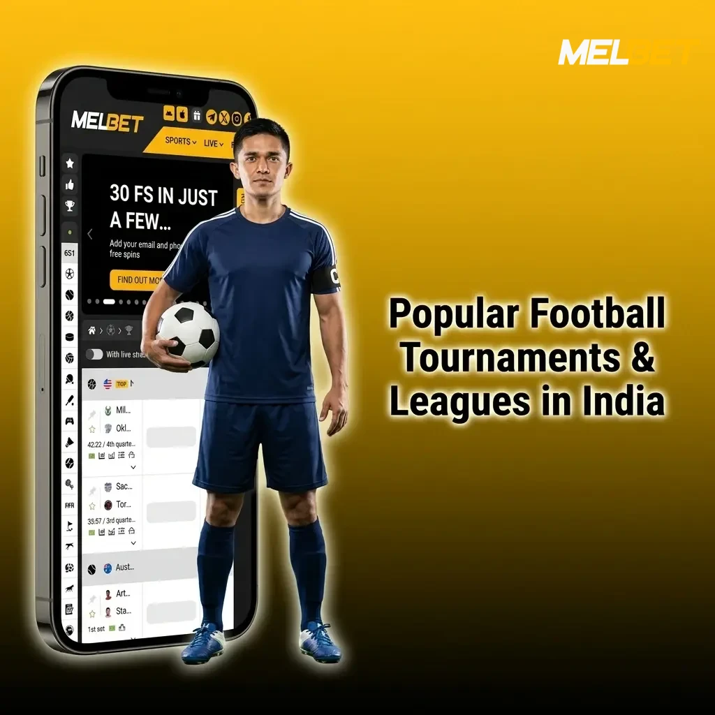 Popular football tournaments in India including FIFA World Cup, UEFA Champions League, ISL, and I-League betting markets