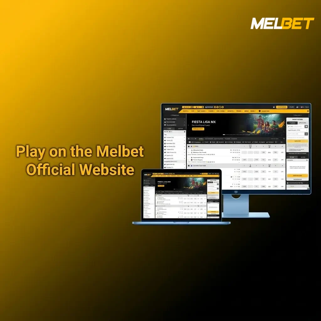 Melbet official website showing betting options, casino games, and live dealer tables accessible on any browser